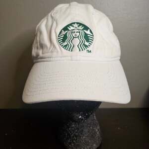Starbucks Black Embroidered Green Logo Barista Hat Cap Adjustable Strap